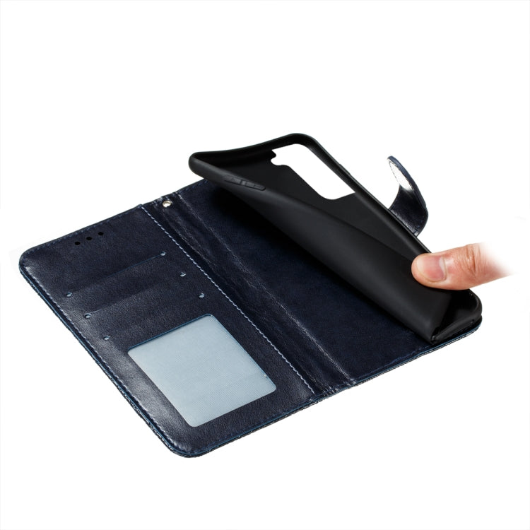 For Samsung Galaxy S22+ 5G Lace Flower Leather Phone Case with Holder & Card Slots & Wallet & Photo Frame