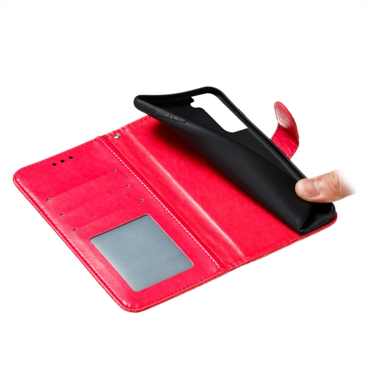 For Samsung Galaxy S22+ 5G Lace Flower Leather Phone Case with Holder & Card Slots & Wallet & Photo Frame