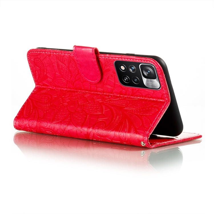 For Xiaomi Redmi Note 11 Pro Lace Flower Leather Phone Case with Holder & Card Slots & Wallet & Photo Frame
