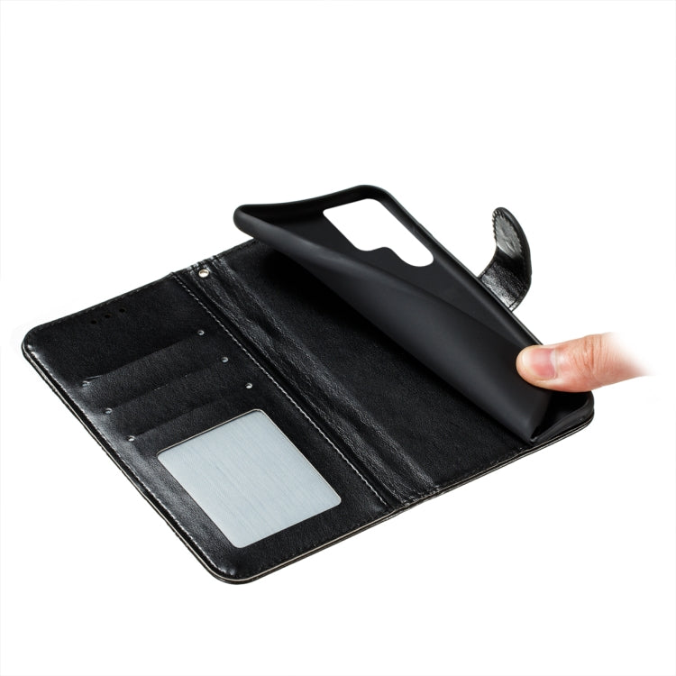 For Samsung Galaxy S22 Ultra 5G Sun Mandala Embossing Pattern Phone Leather Case with Holder & Card Slots & Wallet & Lanyard