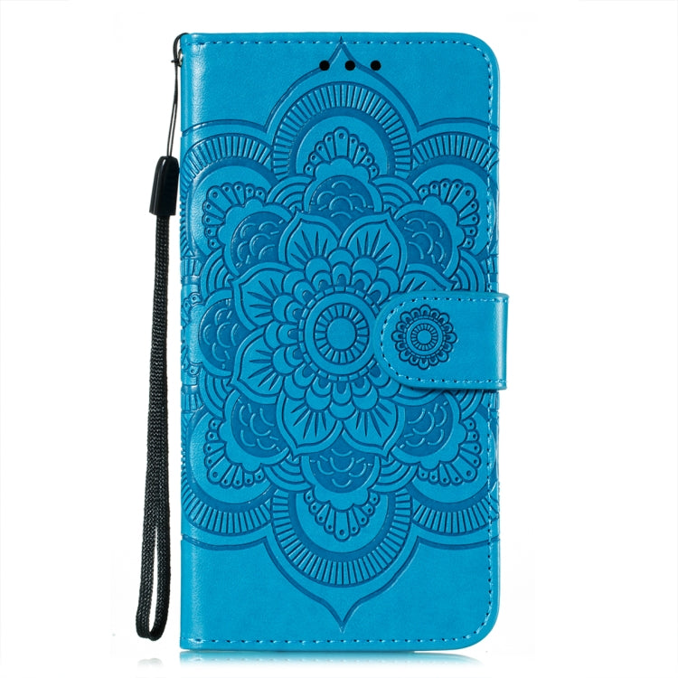 For Samsung Galaxy S22 Ultra 5G Sun Mandala Embossing Pattern Phone Leather Case with Holder & Card Slots & Wallet & Lanyard