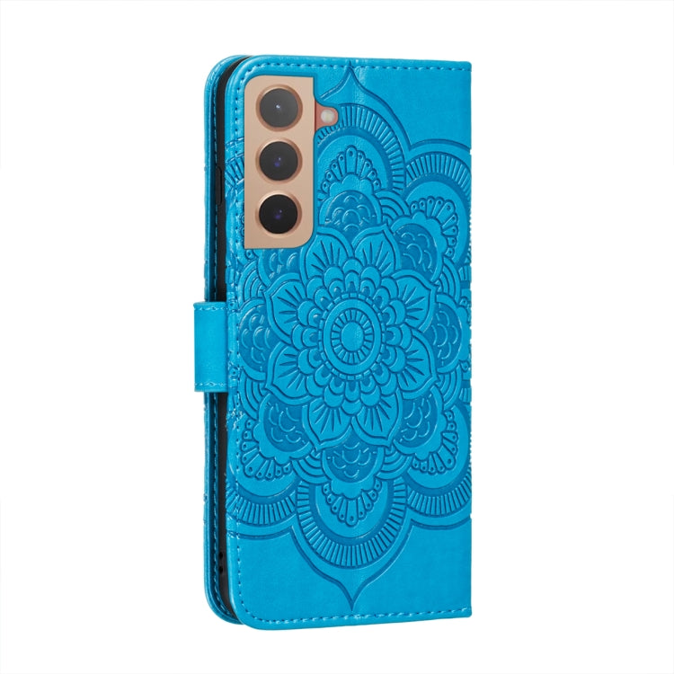 For Samsung Galaxy S22+ 5G Sun Mandala Embossing Pattern Phone Leather Case with Holder & Card Slots & Wallet & Lanyard