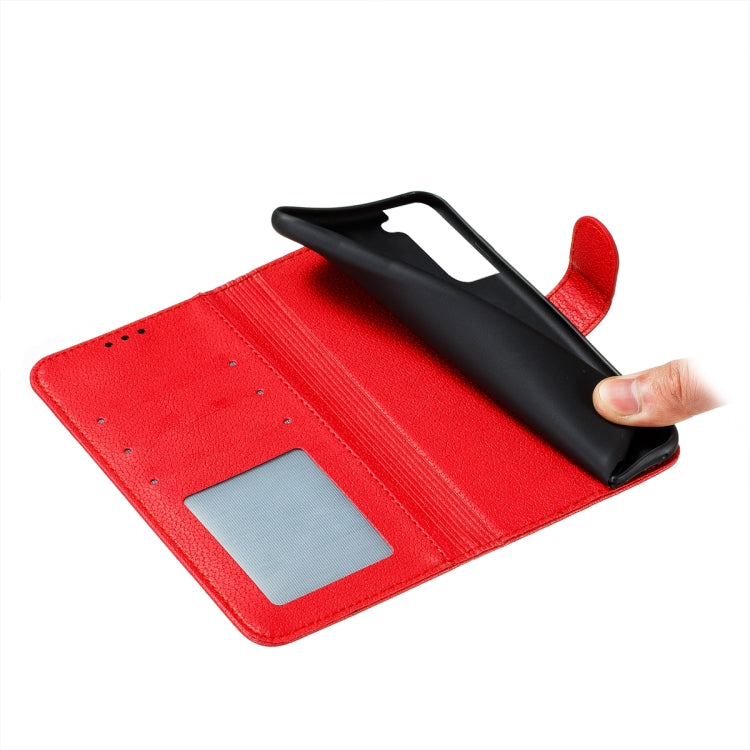 For Samsung Galaxy S22+ 5G Feather Pattern Litchi Texture Leather Phone Case with Holder & Card Slots & Wallet