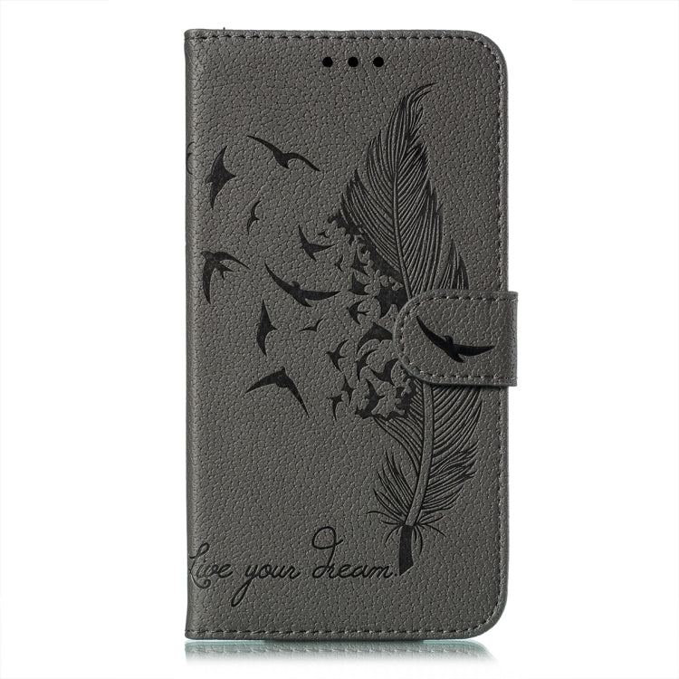 For Samsung Galaxy S22+ 5G Feather Pattern Litchi Texture Leather Phone Case with Holder & Card Slots & Wallet