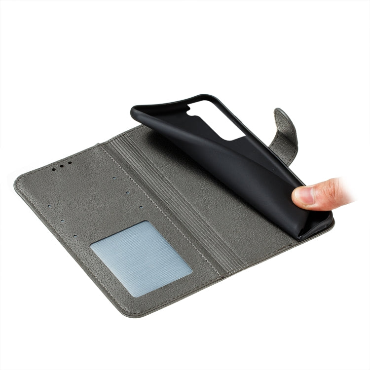 For Samsung Galaxy S22+ 5G Feather Pattern Litchi Texture Leather Phone Case with Holder & Card Slots & Wallet