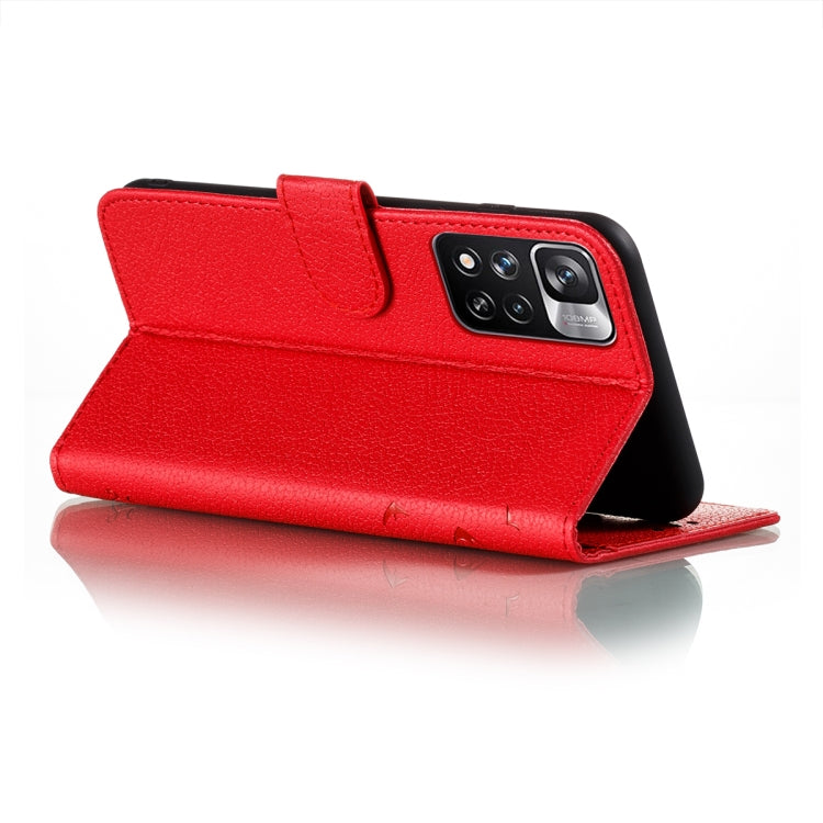 For Xiaomi Redmi Note 11 Pro Feather Pattern Litchi Texture Leather Phone Case with Holder & Card Slots & Wallet