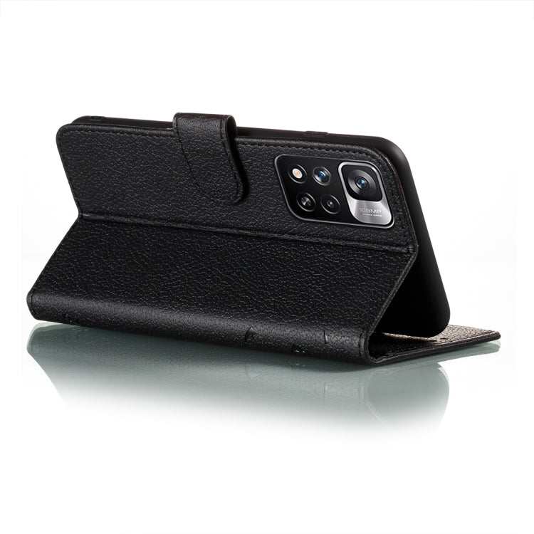 For Xiaomi Redmi Note 11 Pro Feather Pattern Litchi Texture Leather Phone Case with Holder & Card Slots & Wallet