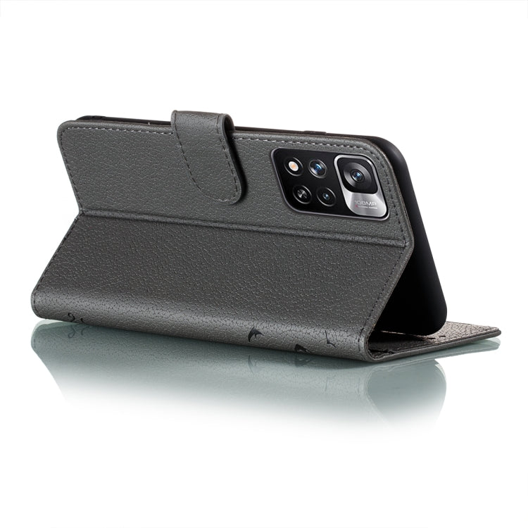 For Xiaomi Redmi Note 11 Pro Feather Pattern Litchi Texture Leather Phone Case with Holder & Card Slots & Wallet