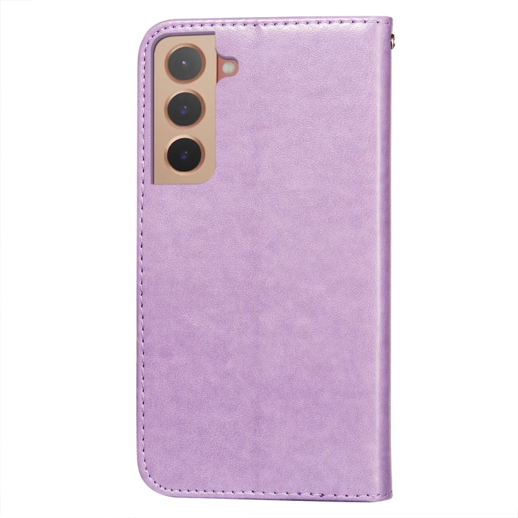 For Samsung Galaxy S22+ 5G Solid Color Leather Phone Case with Holder & Card Slots & Wallet & Lanyard