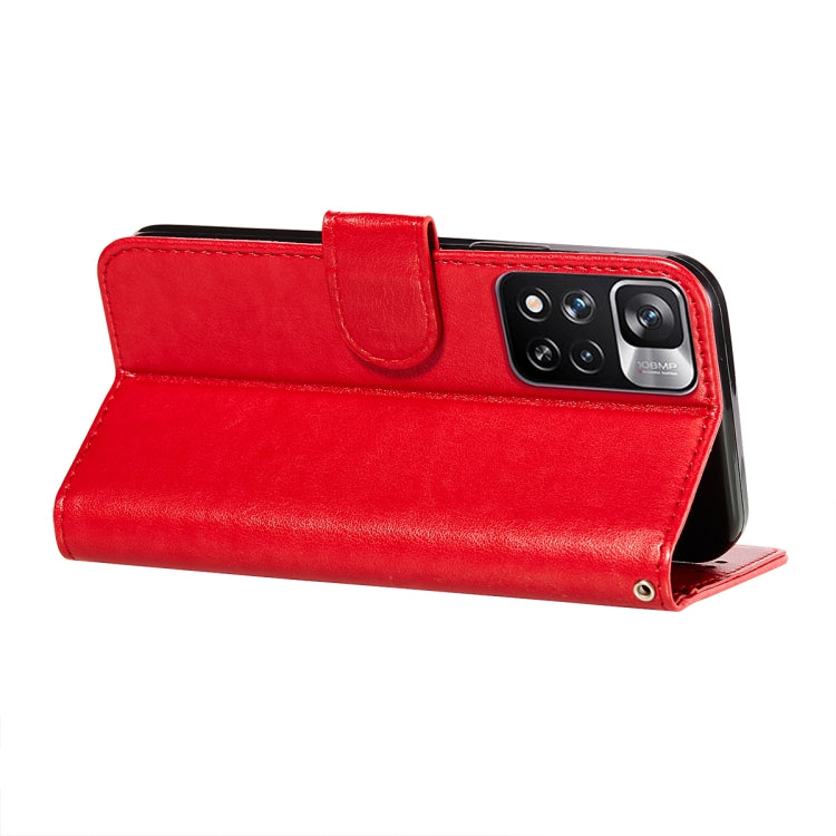 For Xiaomi Redmi Note 11 Pro Solid Color Leather Phone Case with Holder & Card Slots & Wallet & Lanyard