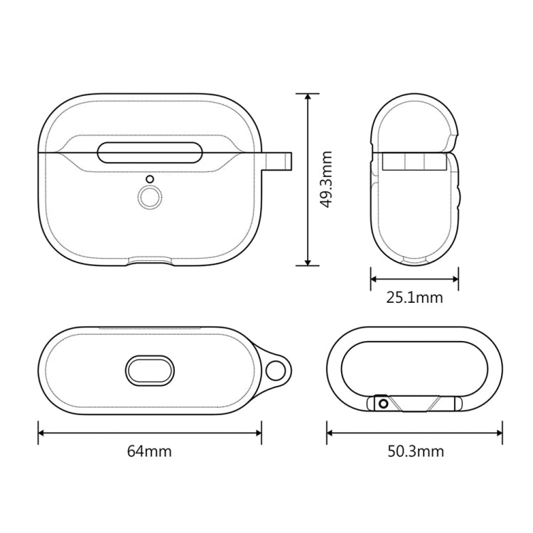 For Apple AirPods Pro Wireless Earphone Silicone Protective Case with Hook