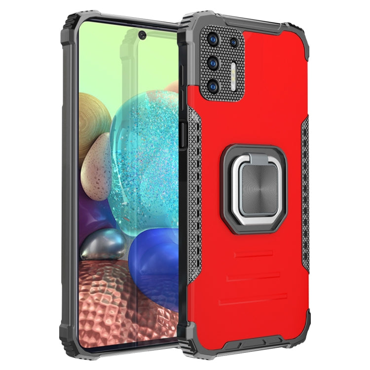 For Motorola Moto G9 / G9 Play / E7 Plus Fierce Warrior Series Armor Aluminum Alloy + TPU Phone Case with Ring Holder
