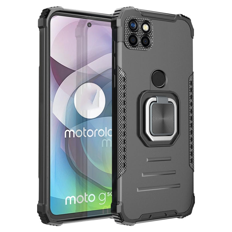 For Motorola Moto G 5G / One 5G Ace Fierce Warrior Series Armor Aluminum Alloy + TPU Phone Case with Ring Holder