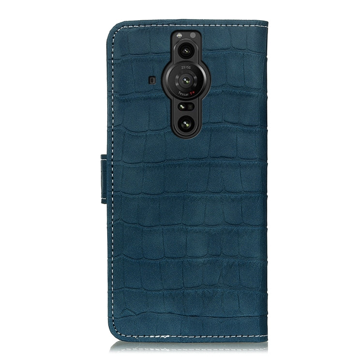 For Sony Xperia Pro-I Crocodile Texture Horizontal Flip Leather Phone Case
