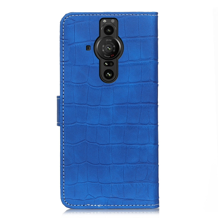 For Sony Xperia Pro-I Crocodile Texture Horizontal Flip Leather Phone Case