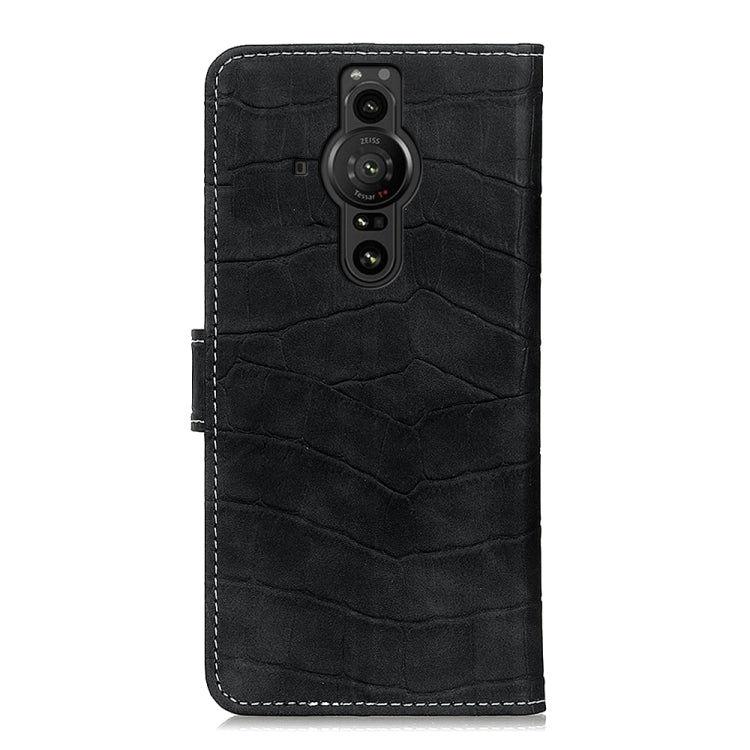 For Sony Xperia Pro-I Crocodile Texture Horizontal Flip Leather Phone Case