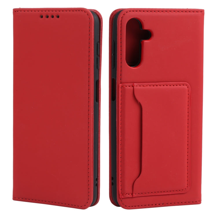 For Samsung Galaxy A13 5G / A04s Strong Magnetism Liquid Feel Horizontal Flip Leather Phone Case with Holder & Card Slots & Wallet