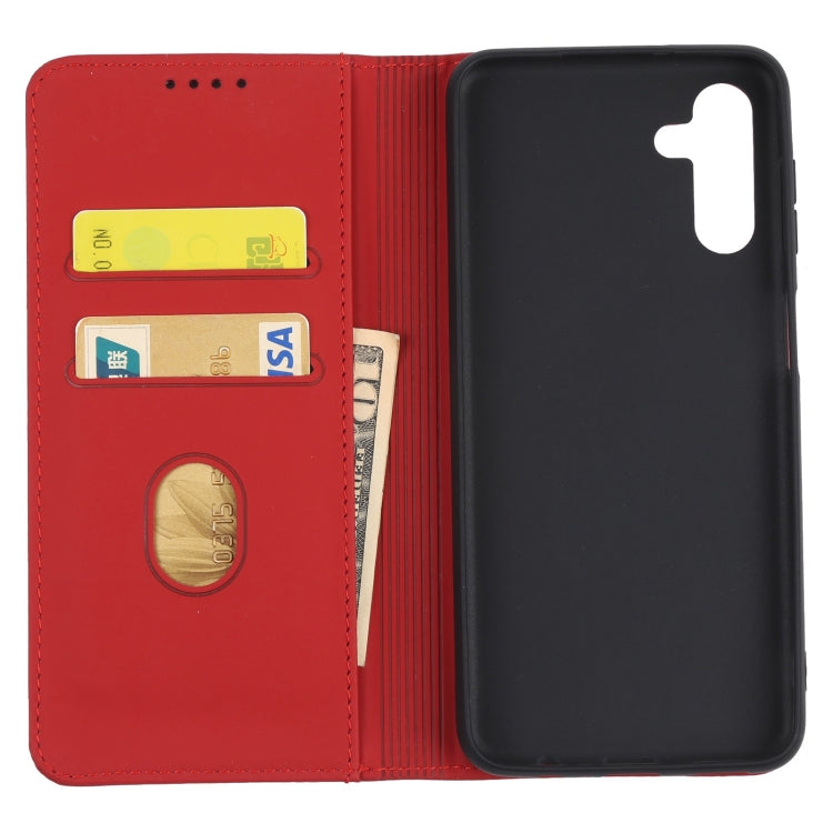 For Samsung Galaxy A13 5G / A04s Strong Magnetism Liquid Feel Horizontal Flip Leather Phone Case with Holder & Card Slots & Wallet