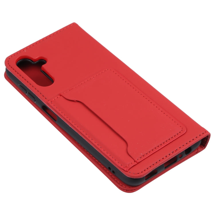 For Samsung Galaxy A13 5G / A04s Strong Magnetism Liquid Feel Horizontal Flip Leather Phone Case with Holder & Card Slots & Wallet