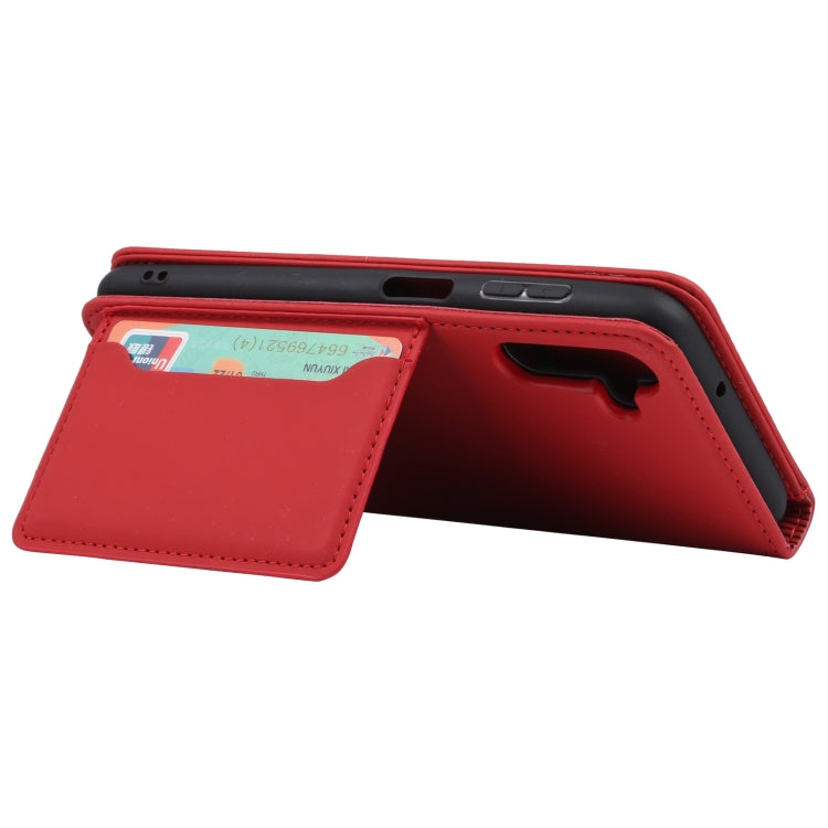 For Samsung Galaxy A13 5G / A04s Strong Magnetism Liquid Feel Horizontal Flip Leather Phone Case with Holder & Card Slots & Wallet