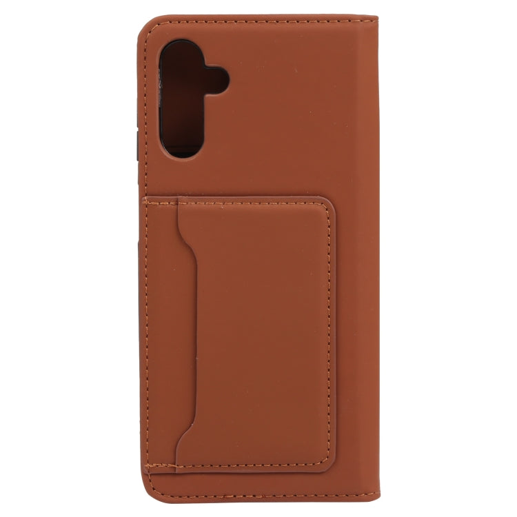 For Samsung Galaxy A13 5G / A04s Strong Magnetism Liquid Feel Horizontal Flip Leather Phone Case with Holder & Card Slots & Wallet