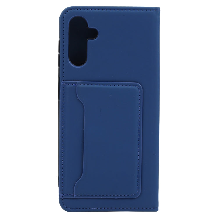 For Samsung Galaxy A13 5G / A04s Strong Magnetism Liquid Feel Horizontal Flip Leather Phone Case with Holder & Card Slots & Wallet