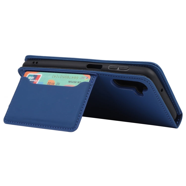 For Samsung Galaxy A13 5G / A04s Strong Magnetism Liquid Feel Horizontal Flip Leather Phone Case with Holder & Card Slots & Wallet