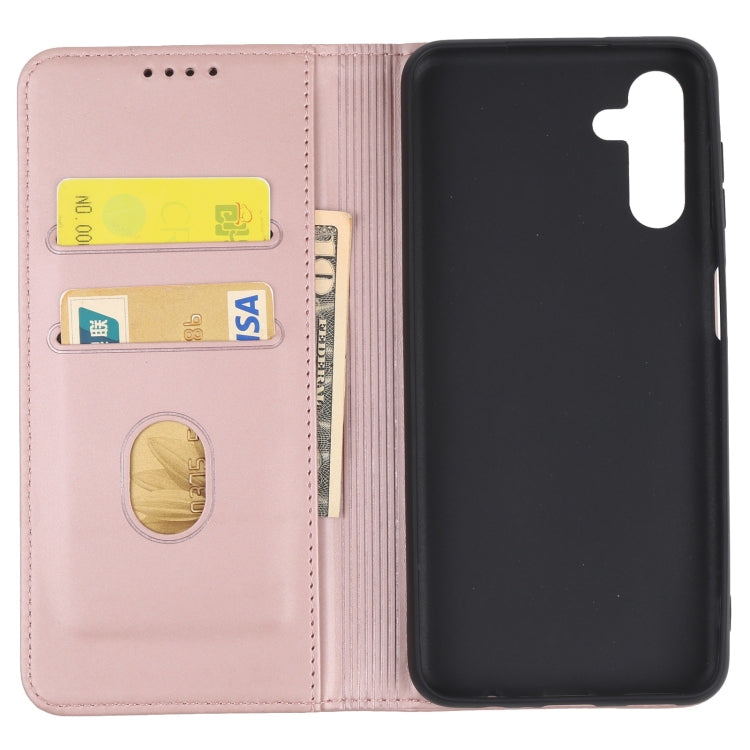 For Samsung Galaxy A13 5G / A04s Strong Magnetism Liquid Feel Horizontal Flip Leather Phone Case with Holder & Card Slots & Wallet
