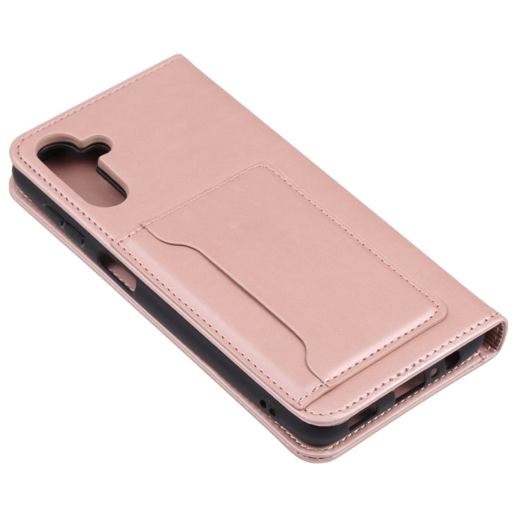 For Samsung Galaxy A13 5G / A04s Strong Magnetism Liquid Feel Horizontal Flip Leather Phone Case with Holder & Card Slots & Wallet
