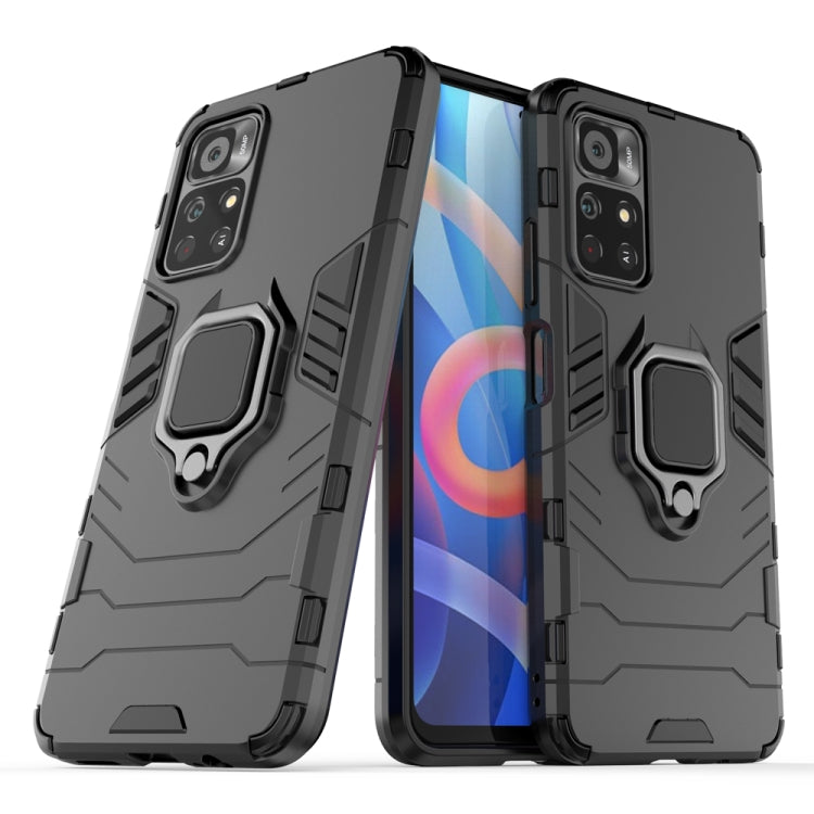 For Xiaomi Redmi Note 11 China / Poco M4 Pro 5G PC + TPU Shockproof Protective Phone Case with Magnetic Ring Holder