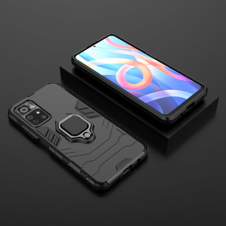 For Xiaomi Redmi Note 11 China / Poco M4 Pro 5G PC + TPU Shockproof Protective Phone Case with Magnetic Ring Holder