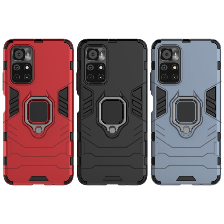 For Xiaomi Redmi Note 11 China / Poco M4 Pro 5G PC + TPU Shockproof Protective Phone Case with Magnetic Ring Holder