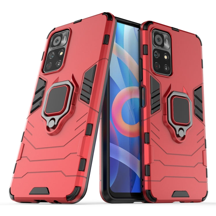 For Xiaomi Redmi Note 11 China / Poco M4 Pro 5G PC + TPU Shockproof Protective Phone Case with Magnetic Ring Holder