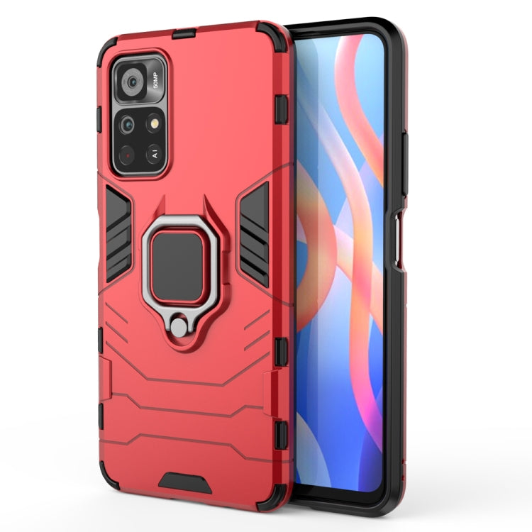 For Xiaomi Redmi Note 11 China / Poco M4 Pro 5G PC + TPU Shockproof Protective Phone Case with Magnetic Ring Holder