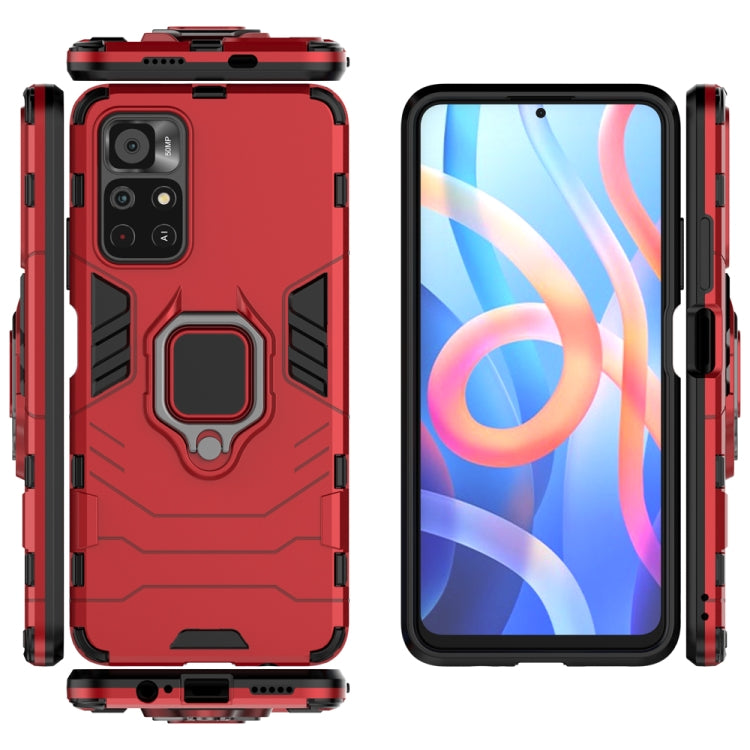 For Xiaomi Redmi Note 11 China / Poco M4 Pro 5G PC + TPU Shockproof Protective Phone Case with Magnetic Ring Holder