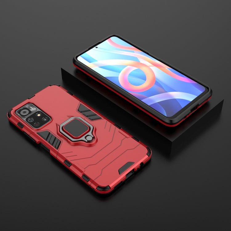 For Xiaomi Redmi Note 11 China / Poco M4 Pro 5G PC + TPU Shockproof Protective Phone Case with Magnetic Ring Holder