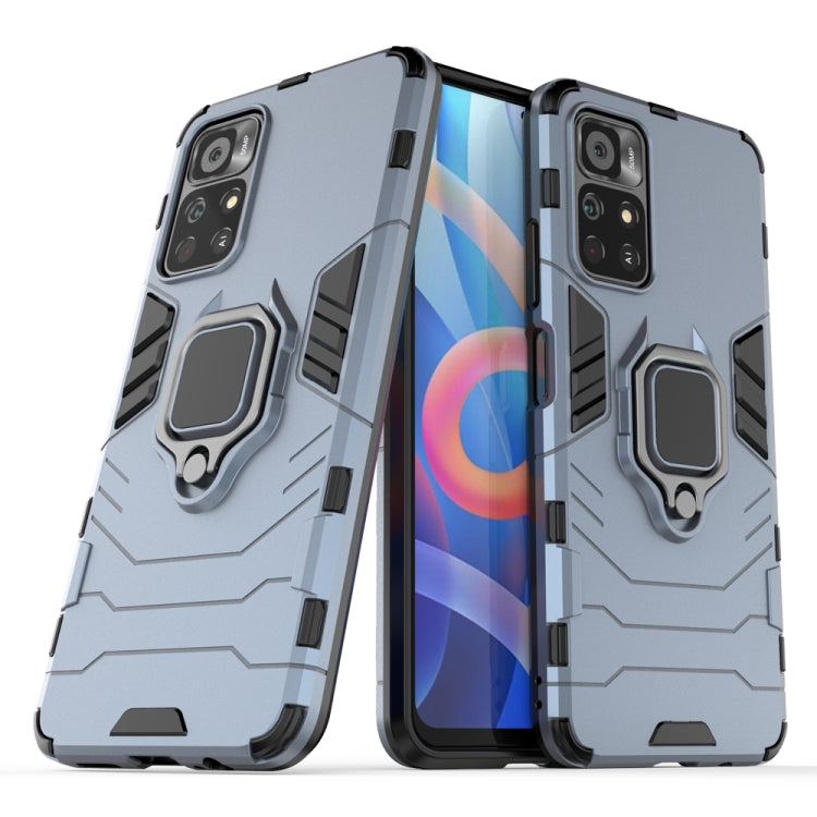 For Xiaomi Redmi Note 11 China / Poco M4 Pro 5G PC + TPU Shockproof Protective Phone Case with Magnetic Ring Holder