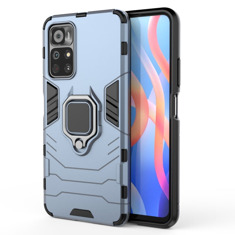 For Xiaomi Redmi Note 11 China / Poco M4 Pro 5G PC + TPU Shockproof Protective Phone Case with Magnetic Ring Holder