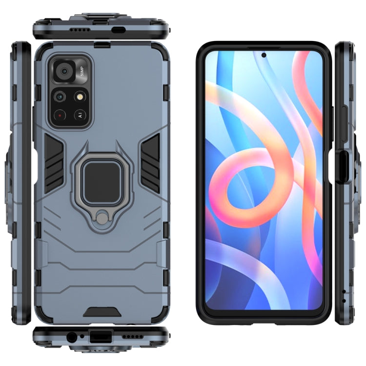 For Xiaomi Redmi Note 11 China / Poco M4 Pro 5G PC + TPU Shockproof Protective Phone Case with Magnetic Ring Holder