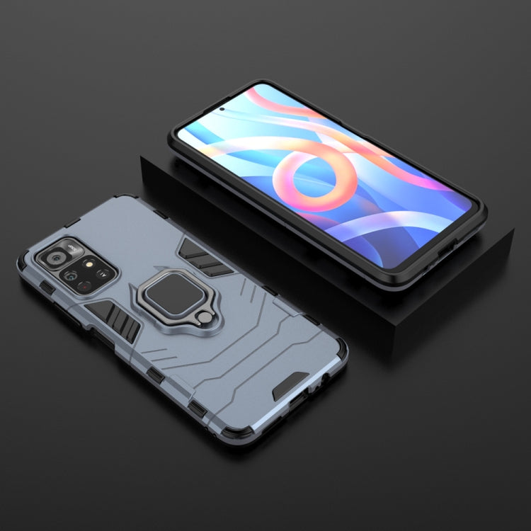 For Xiaomi Redmi Note 11 China / Poco M4 Pro 5G PC + TPU Shockproof Protective Phone Case with Magnetic Ring Holder