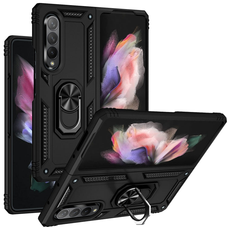 For Samsung Galaxy Z Fold3 5G Shockproof TPU + PC Phone Case with Rotating Holder