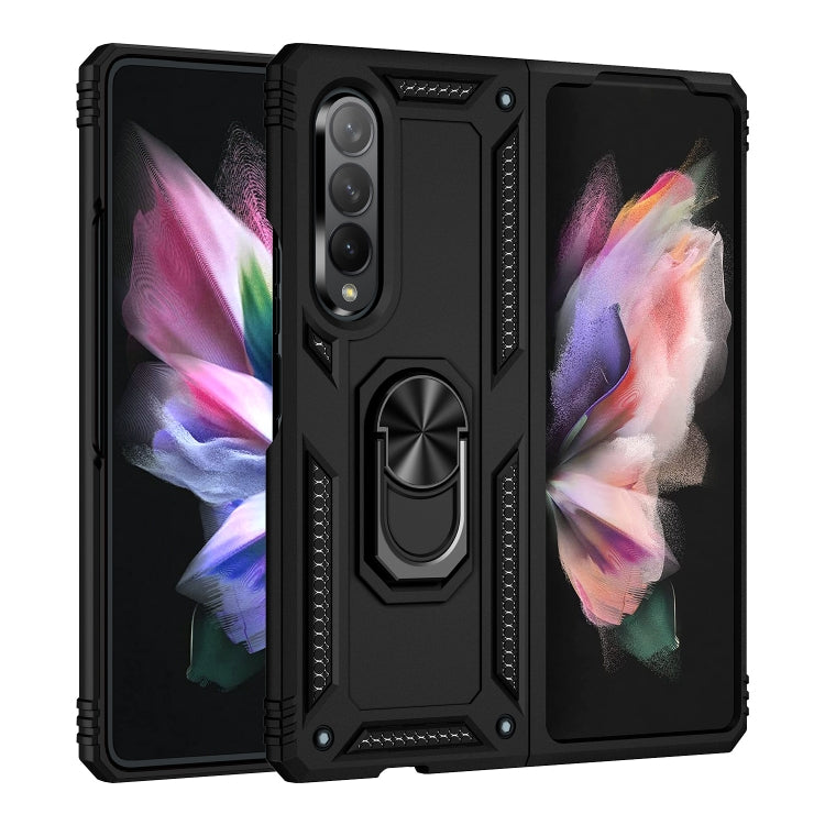 For Samsung Galaxy Z Fold3 5G Shockproof TPU + PC Phone Case with Rotating Holder