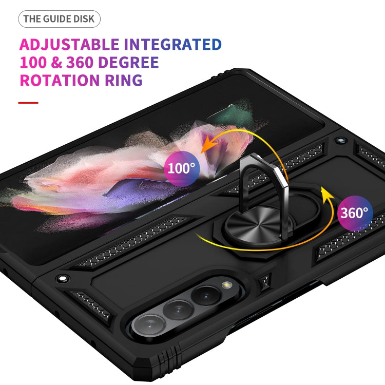 For Samsung Galaxy Z Fold3 5G Shockproof TPU + PC Phone Case with Rotating Holder