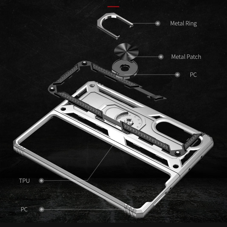 For Samsung Galaxy Z Fold3 5G Shockproof TPU + PC Phone Case with Rotating Holder