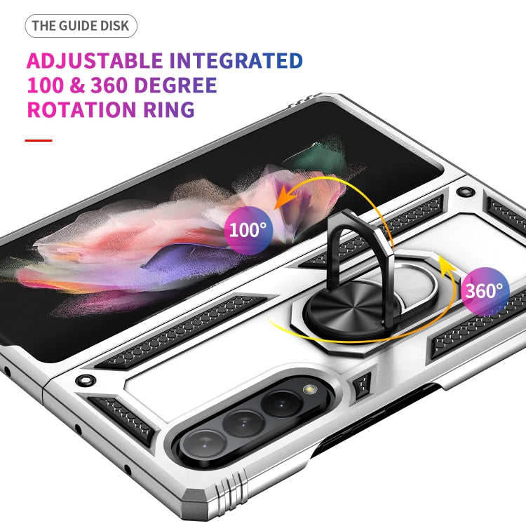 For Samsung Galaxy Z Fold3 5G Shockproof TPU + PC Phone Case with Rotating Holder