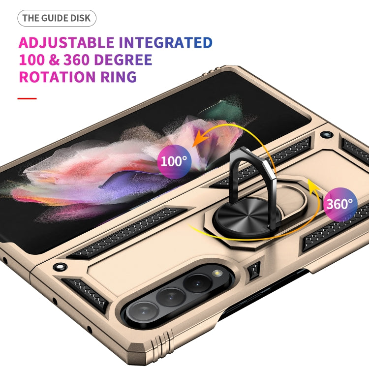 For Samsung Galaxy Z Fold3 5G Shockproof TPU + PC Phone Case with Rotating Holder