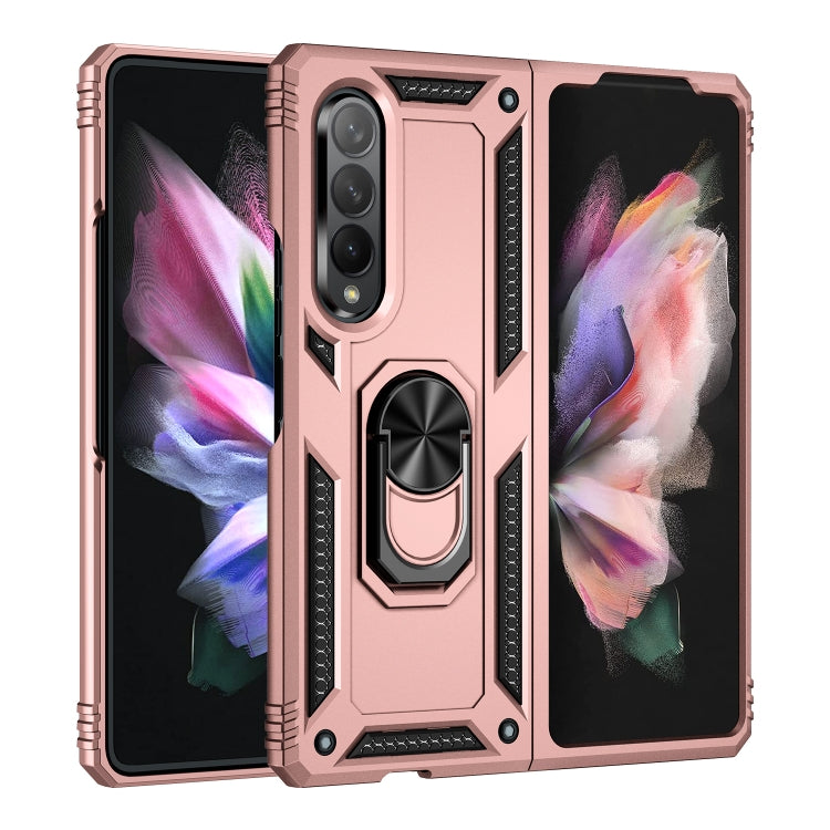 For Samsung Galaxy Z Fold3 5G Shockproof TPU + PC Phone Case with Rotating Holder