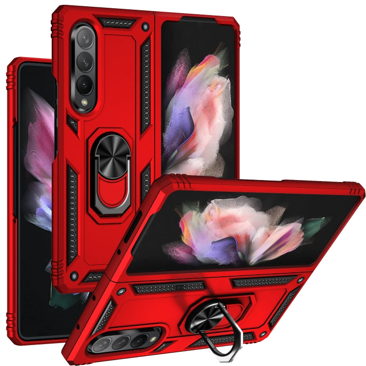 For Samsung Galaxy Z Fold3 5G Shockproof TPU + PC Phone Case with Rotating Holder