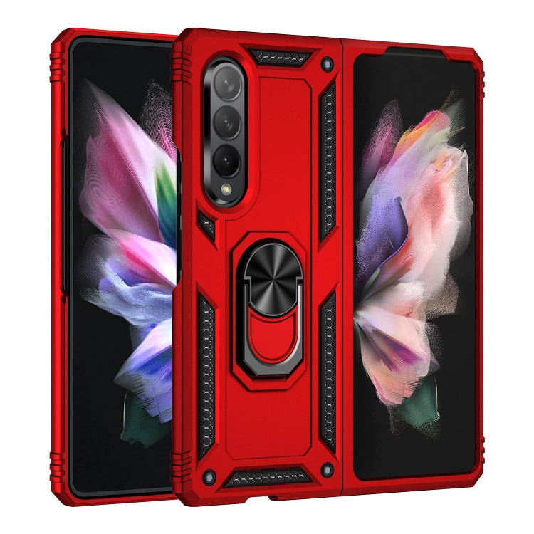 For Samsung Galaxy Z Fold3 5G Shockproof TPU + PC Phone Case with Rotating Holder