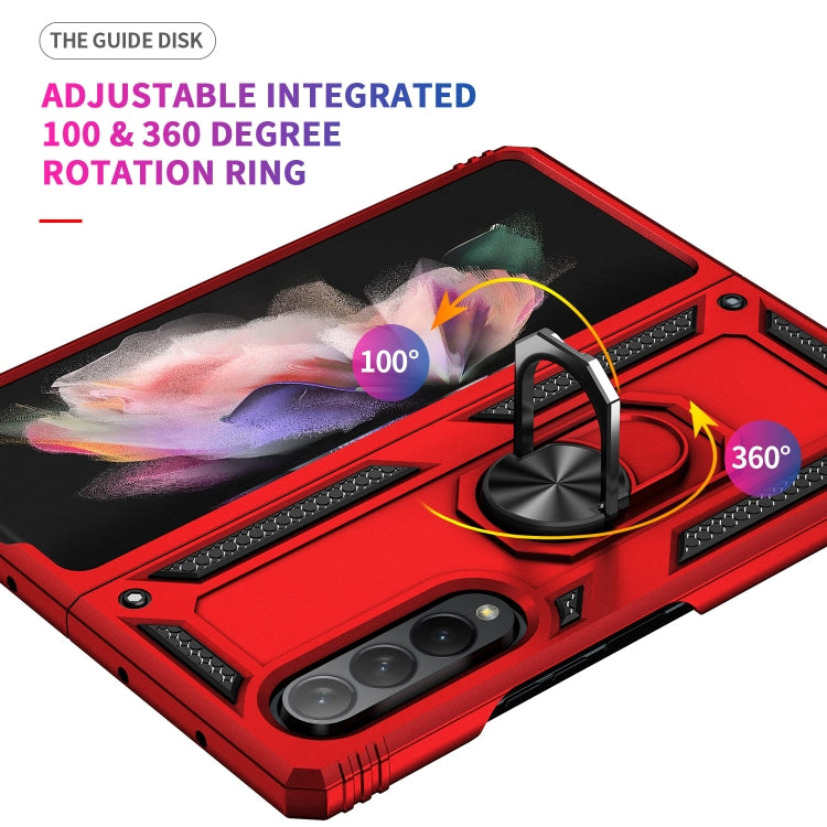 For Samsung Galaxy Z Fold3 5G Shockproof TPU + PC Phone Case with Rotating Holder